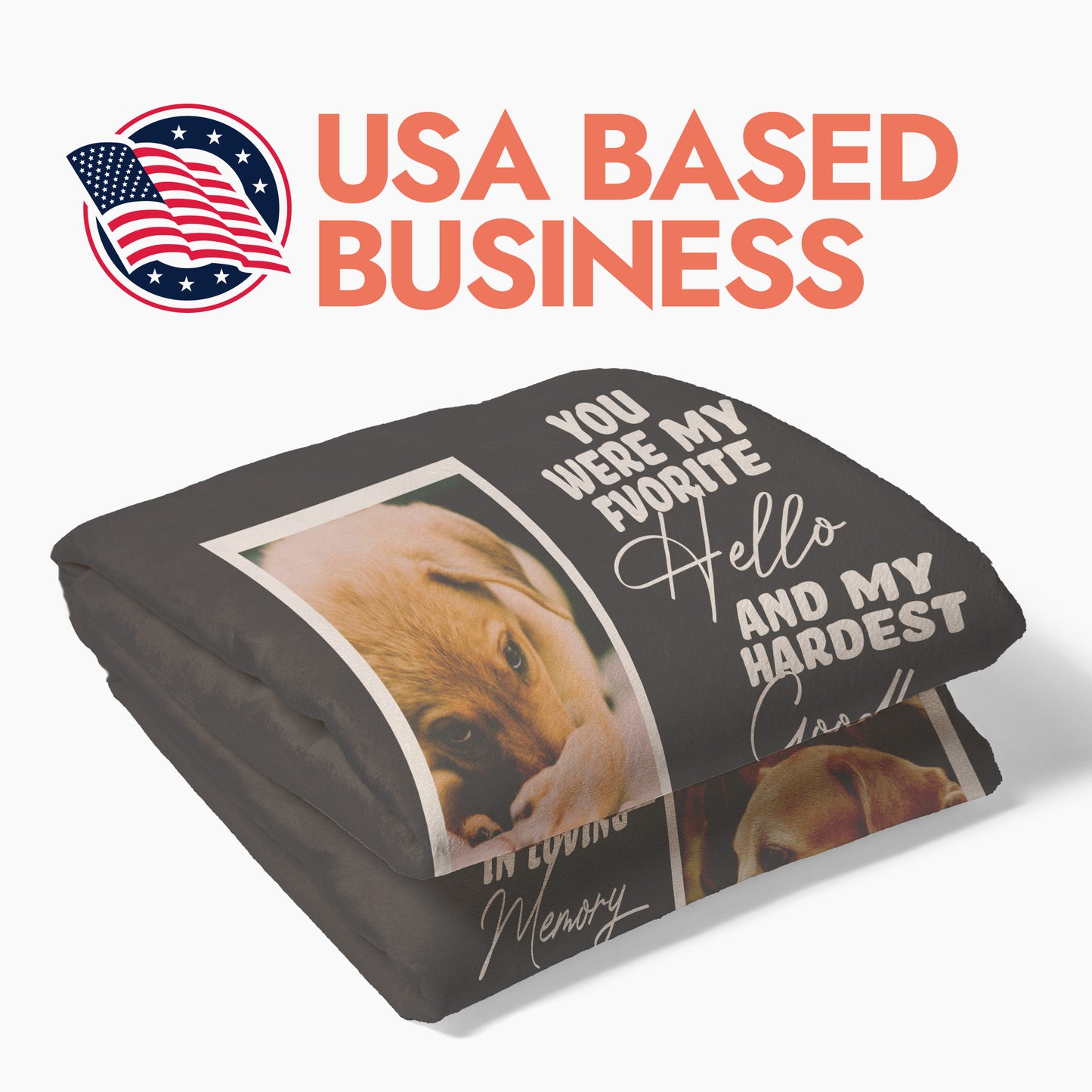 Pet Memorial Photo Collage Blanket - 2 Photos