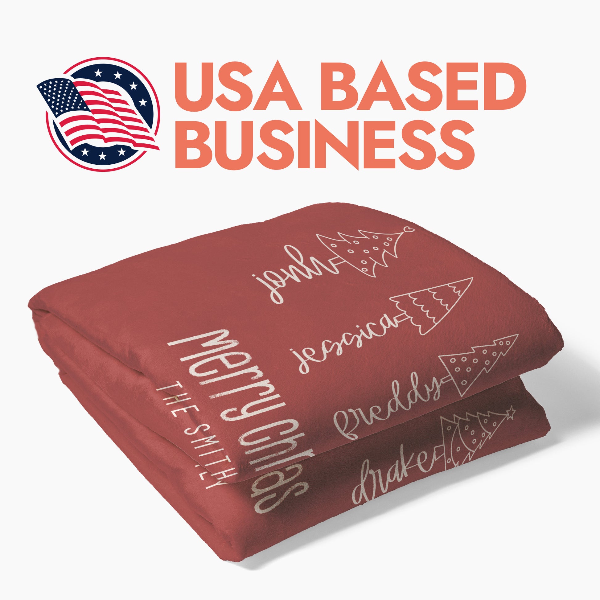 Personalized Christmas Family Tree Blanket - 50"X60"