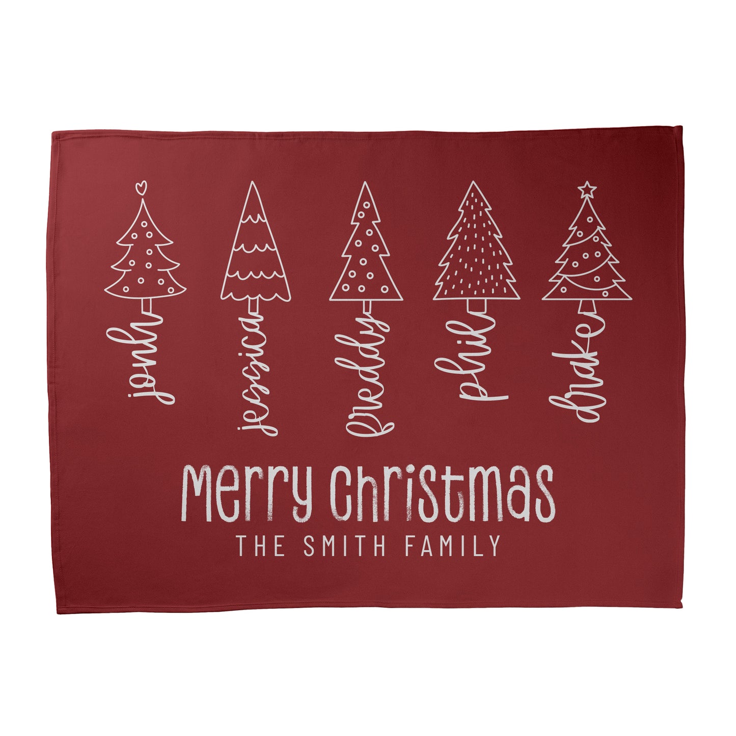 Christmas Family Tree Blanket - 50"X60"