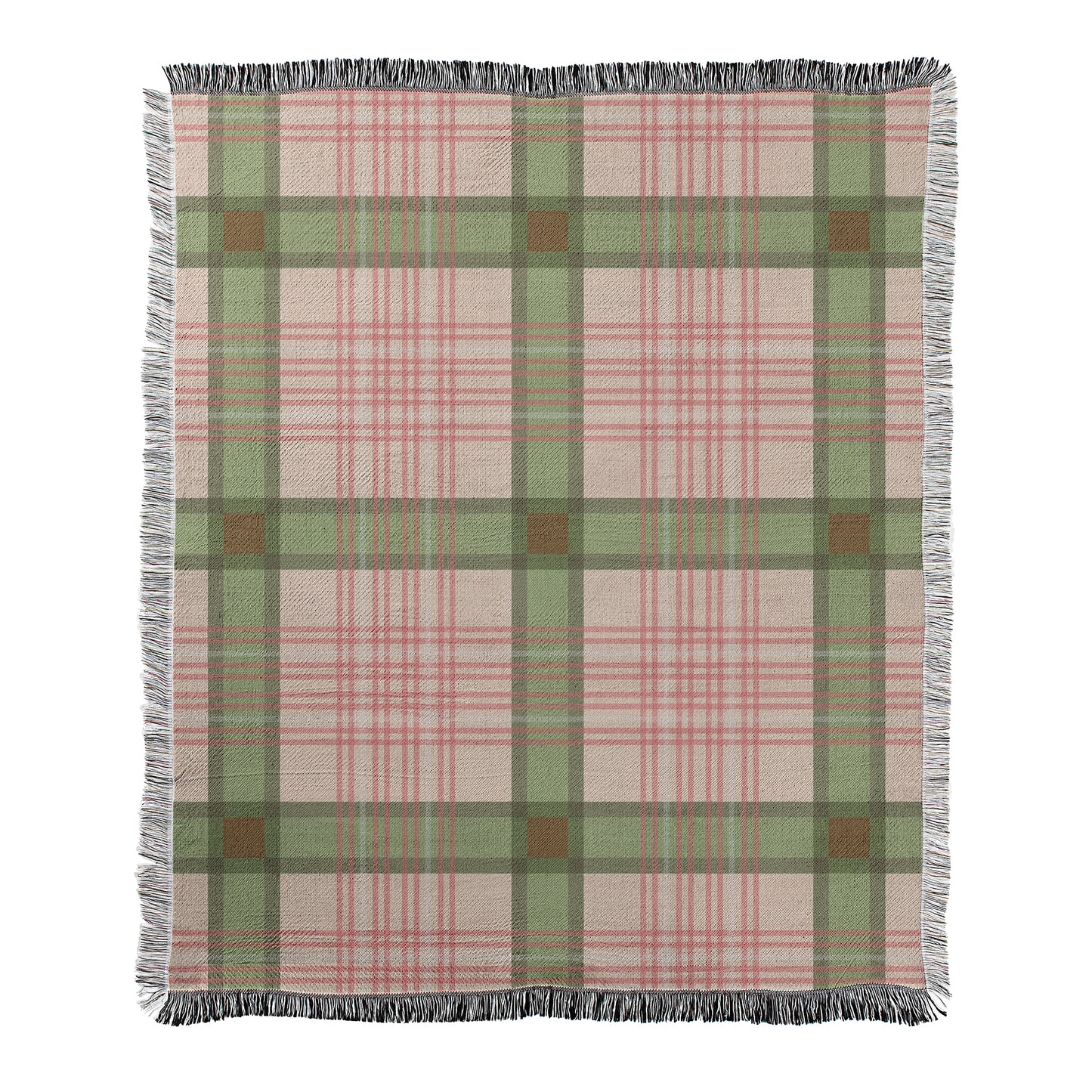 Plaid with Fringe Woven Blanket