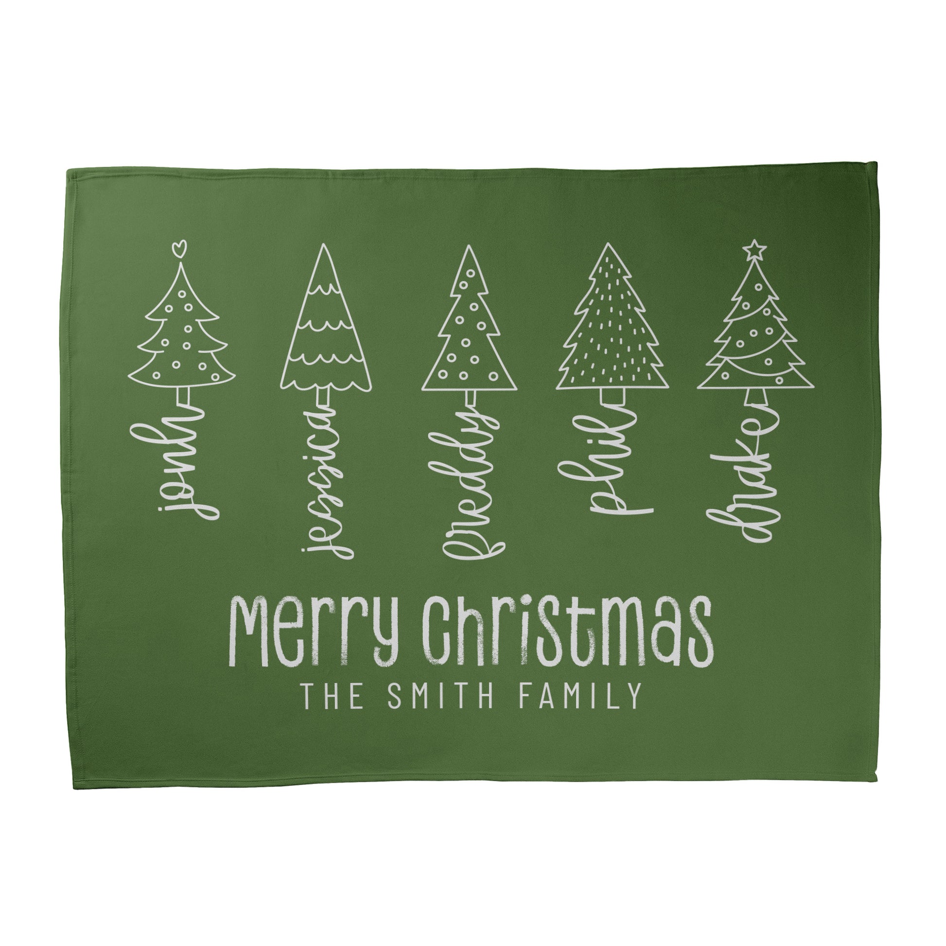 Custom Christmas Family Tree Blanket - 60"X80"