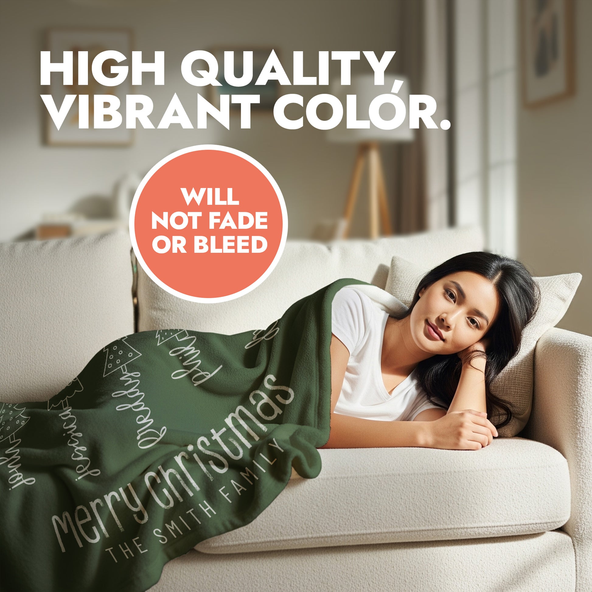 Custom Christmas Family Tree Blanket - 60"X80"