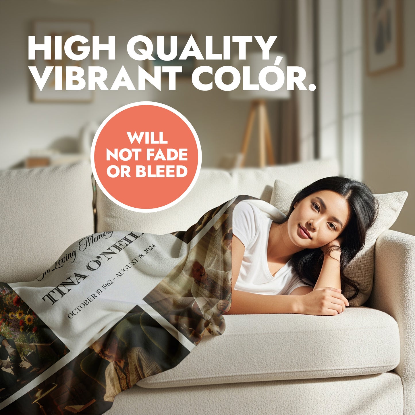 Memorial Photo Collage Blanket - 6 Photos