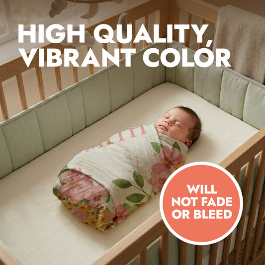 Pink Flowers Baby Swaddle