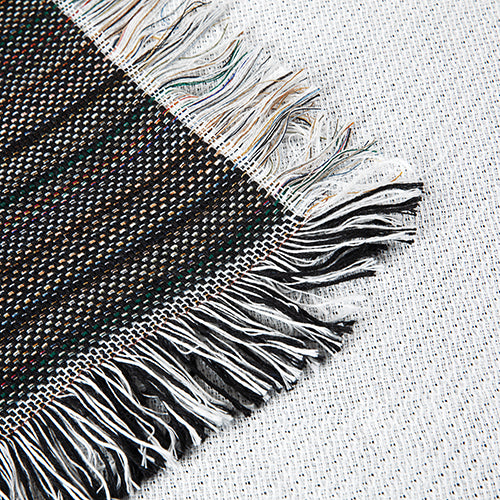 Plaid with Fringe Woven Blanket