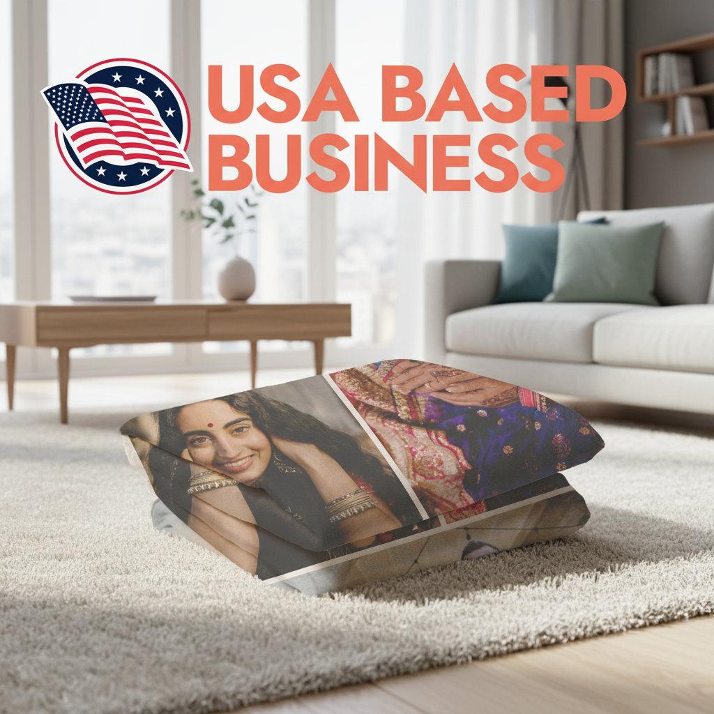 Family Photo Collage Blanket - 3 Photos