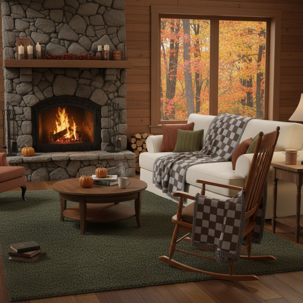 Checkered with Fringe Woven Blanket