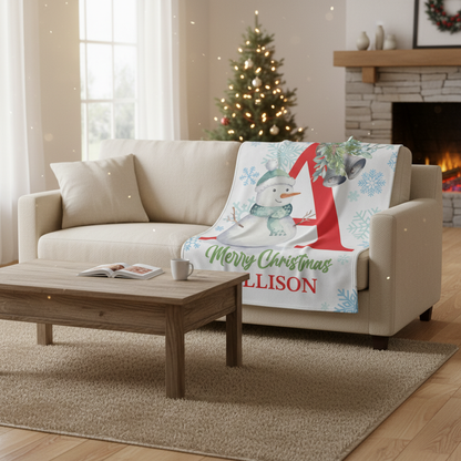 Christmas Monogram & Name Blanket
