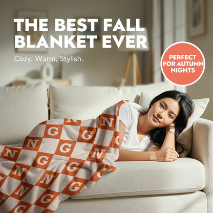 Fall Themed Monogram Blanket