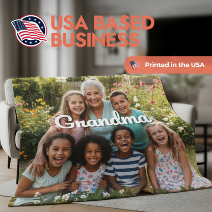 Custom All Over Photo & Text Blanket