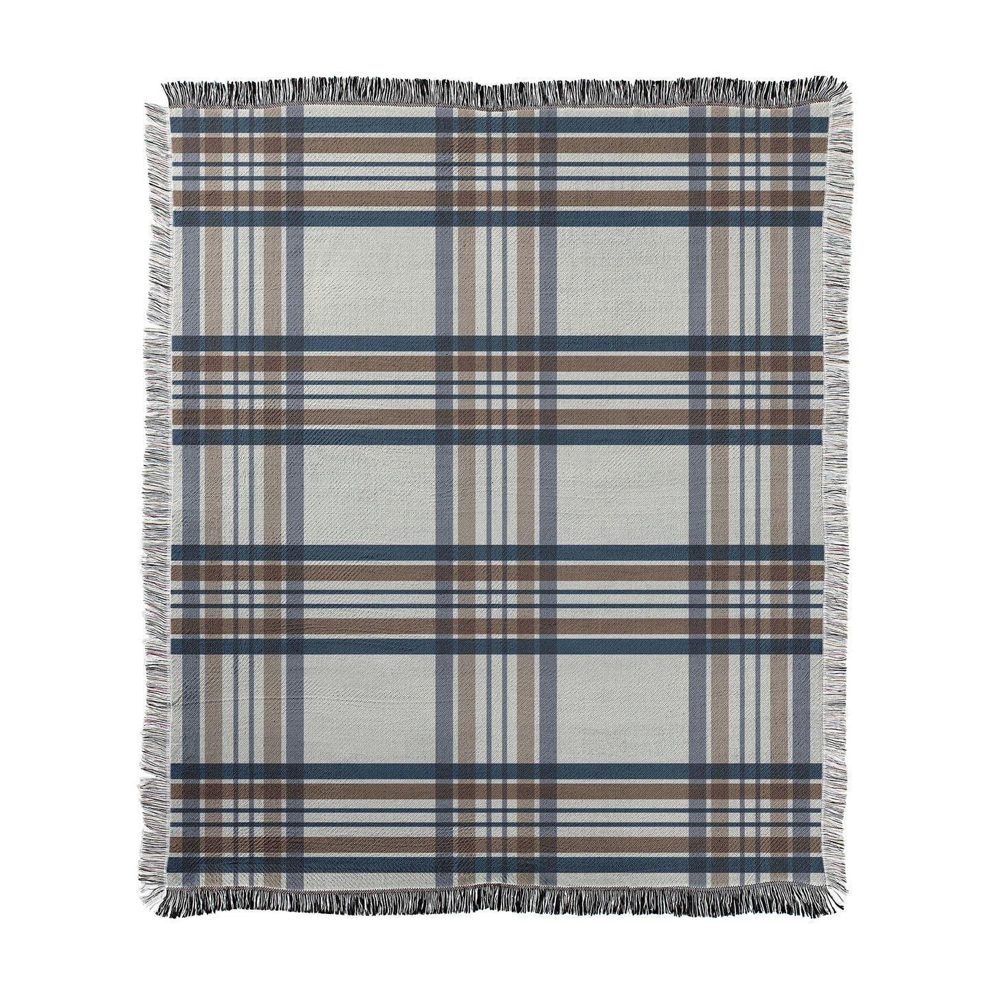 Plaid with Fringe Woven Blanket