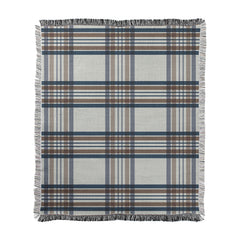 Plaid with Fringe Woven Blanket