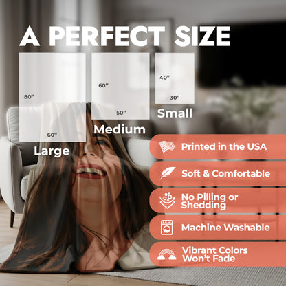 Custom All Over Photo & Text Blanket