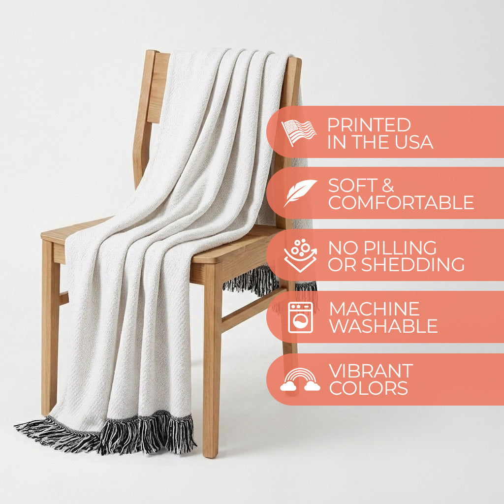 Autumn Plaid with Fringe Woven Blanket