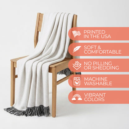 Autumn Plaid with Fringe Woven Blanket