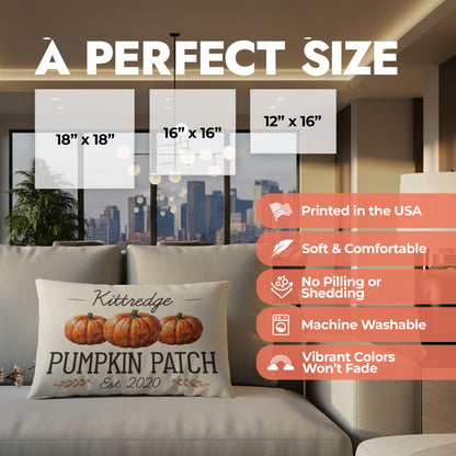 Personalized Text Pumpkin Patch Pillow - Light Background