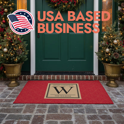 Family Monogram Holiday Doormat