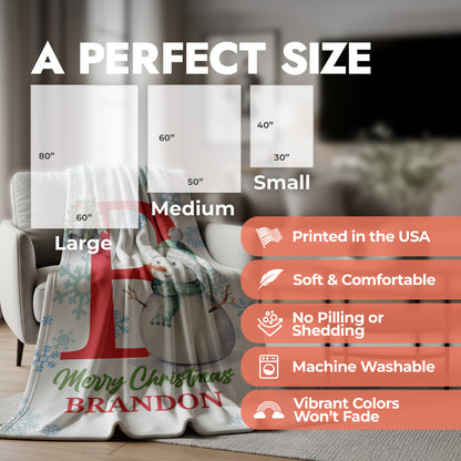 Christmas Monogram & Name Blanket