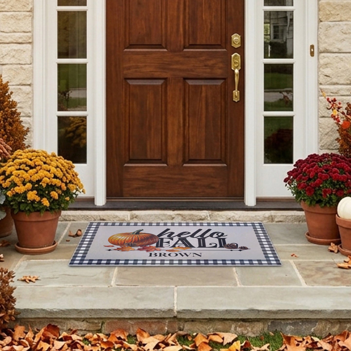 Personalized Text Hello Fall Doormat