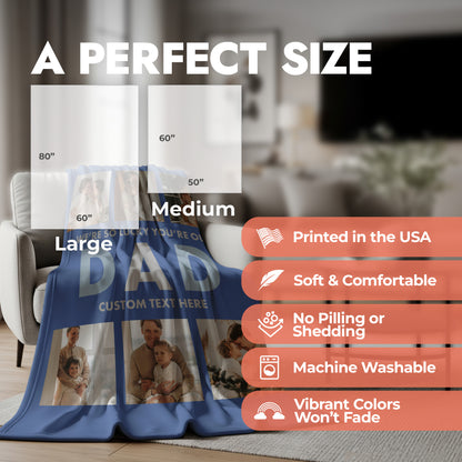 We Are Lucky You're Our Dad Photo Blanket - 6 Photos