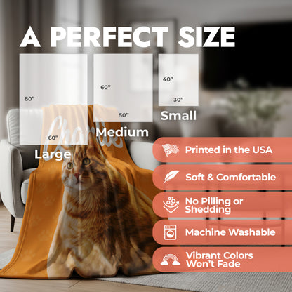 Pet Photo and Text Blanket