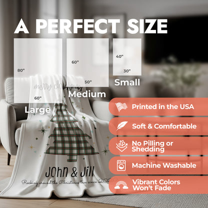 Merry Christmas Plaid Tree Blanket