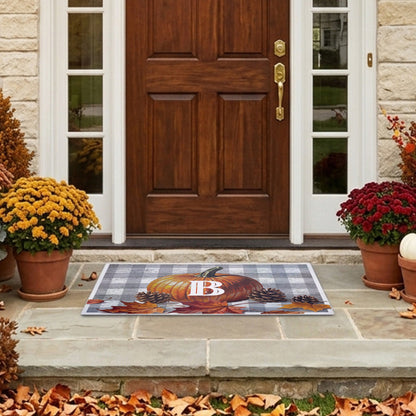 Personalized Single Letter Pumpkin Doormat