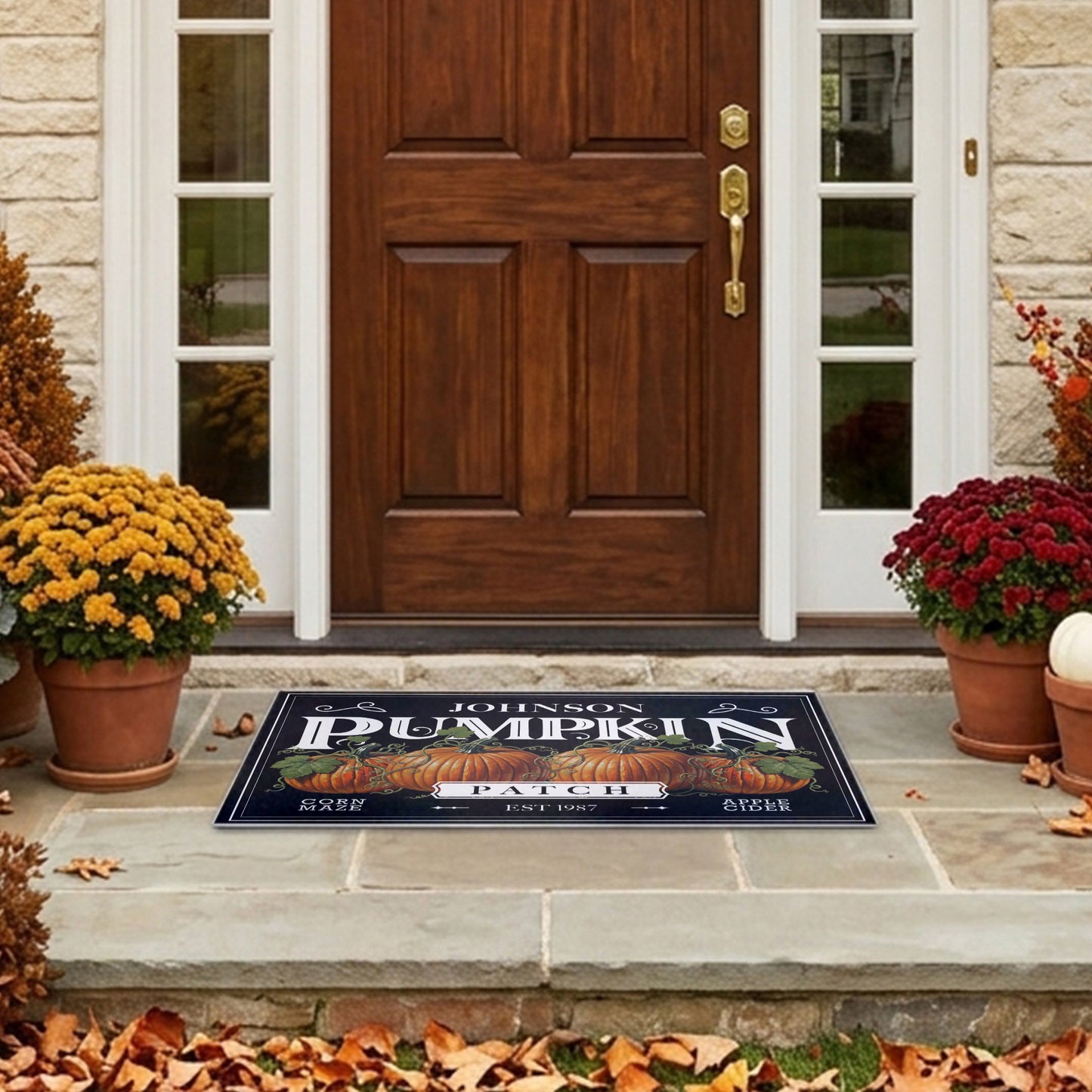 Personalized Text Pumpkin Patch Doormat