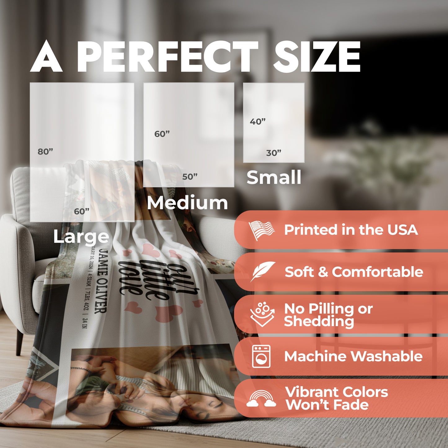 6 Photo Baby Blanket