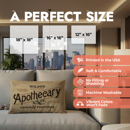 Personalized Text Apothecary Pillow