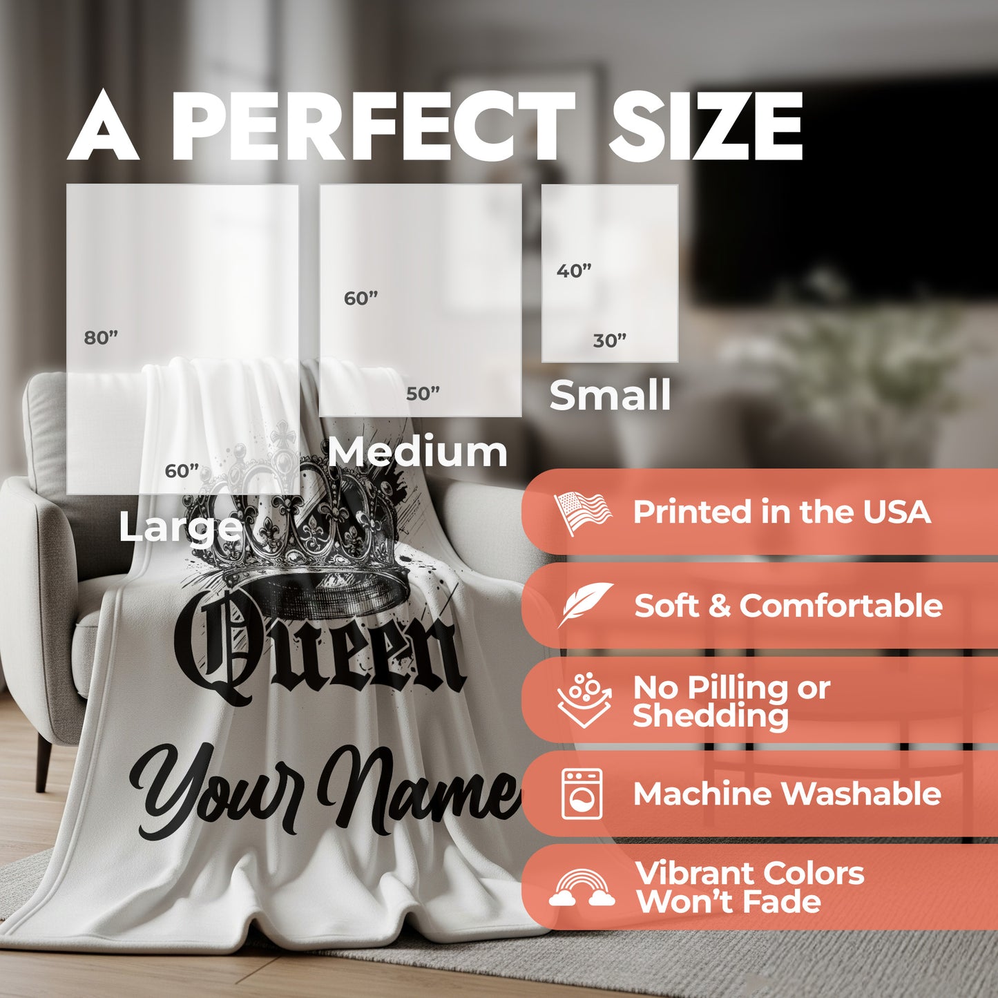 Queen Blanket - White Background