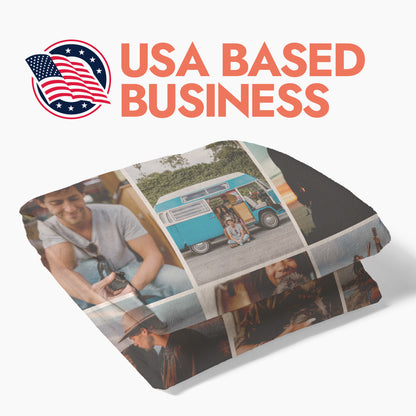 Family Photo Collage Blanket - 9 Photos