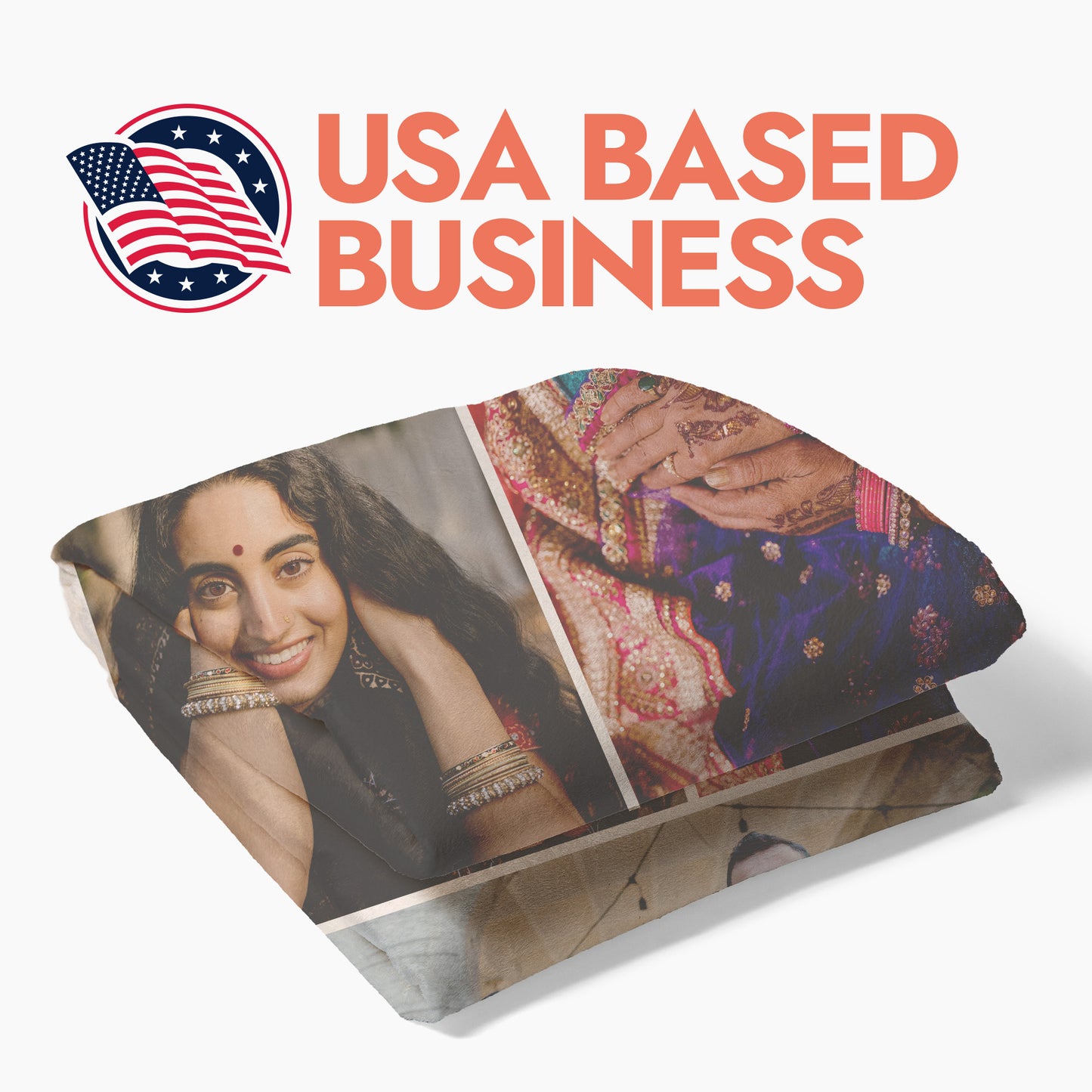 Family Photo Collage Blanket - 3 Photos