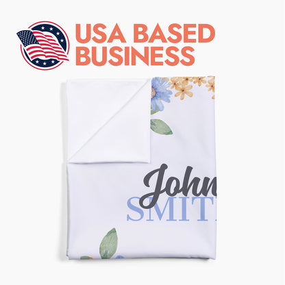 Blue Flowers Baby Swaddle