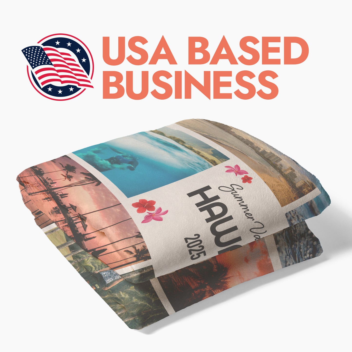 Vacation Photo Collage Blanket - 6 Photos