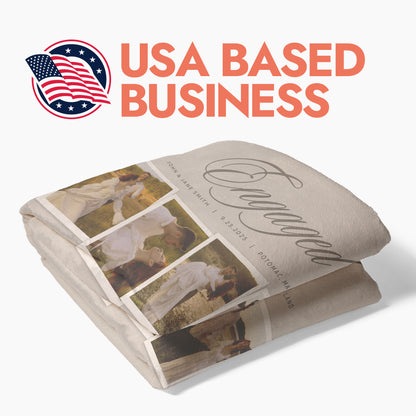 Engagement Polaroid Strip Blanket - 4 Photos