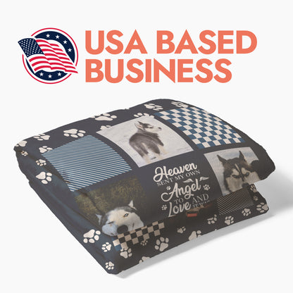 Pet Memorial Photo Collage Blanket - 4 Photos