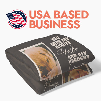 Pet Memorial Photo Collage Blanket - 2 Photos