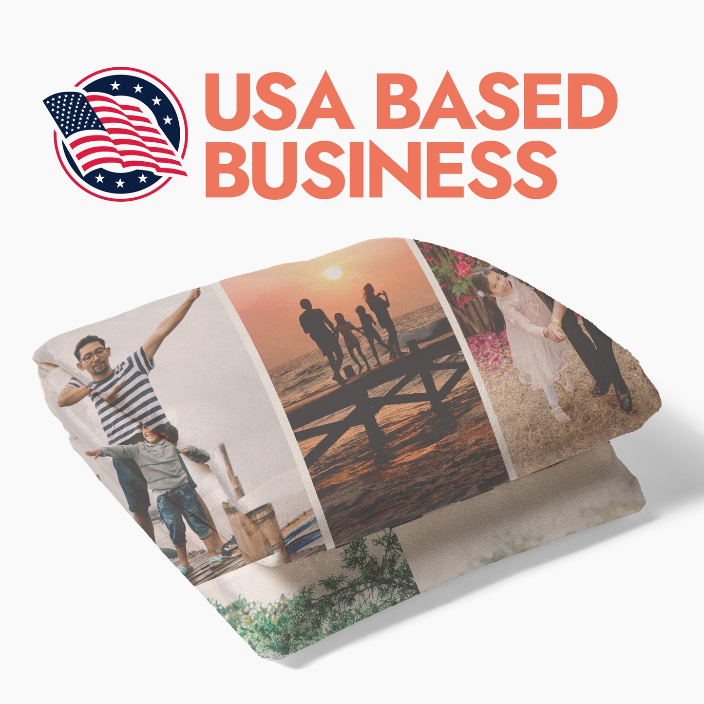 Family Photo Collage Blanket - 5 Photos