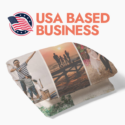 Family Photo Collage Blanket - 5 Photos