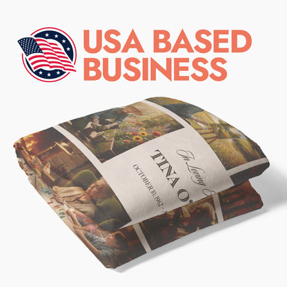 Memorial Photo Collage Blanket - 6 Photos