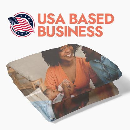 Family Photo Collage Blanket - 2 Photos