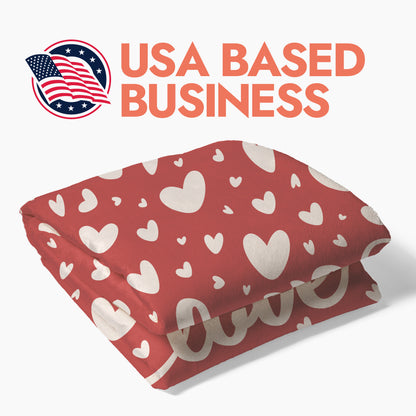Red Love Hearts Blanket