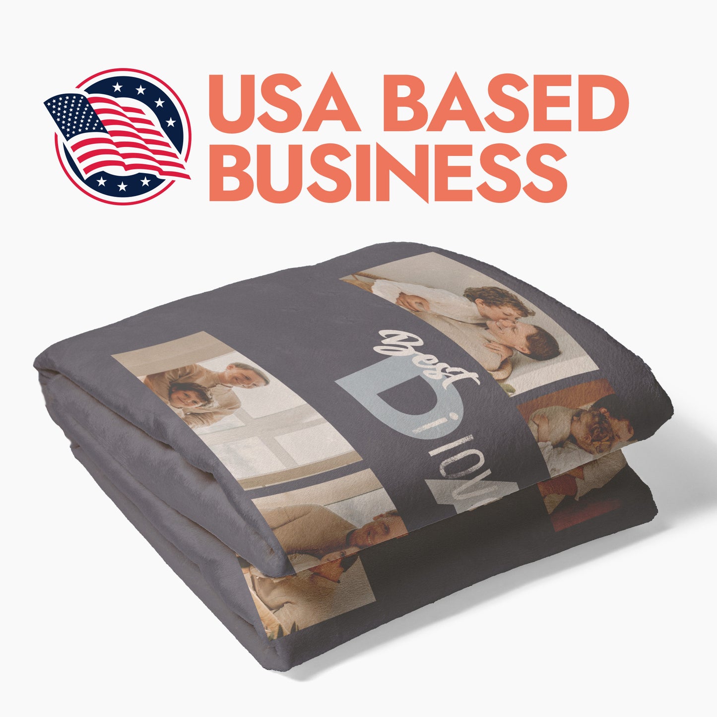 The Best Dad Photo Collage Landscape Blanket - 6 Photos