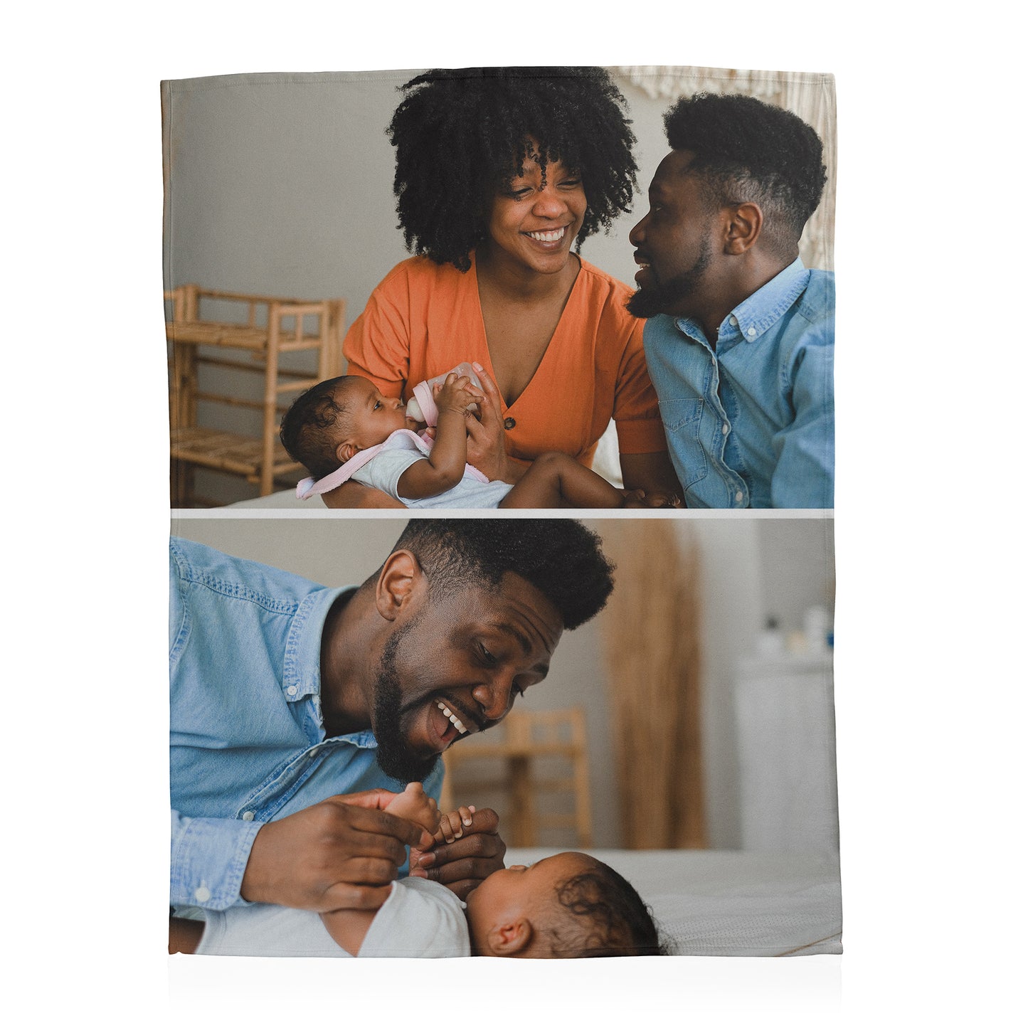 Family Photo Collage Blanket - 2 Photos