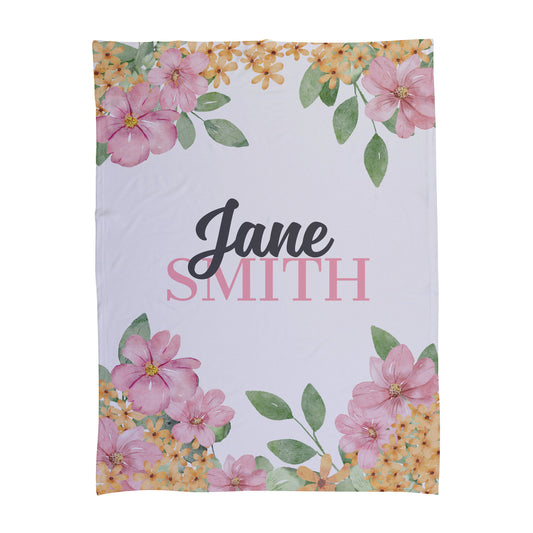 Pink Flowers Baby Swaddle