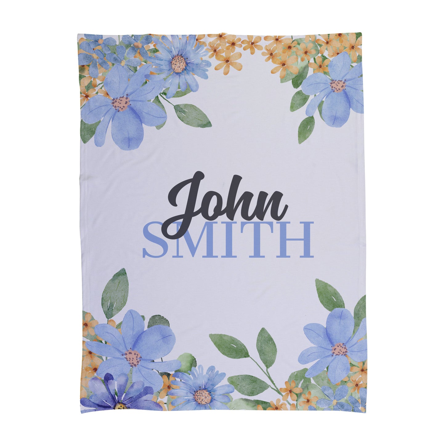 Blue Flowers Baby Swaddle