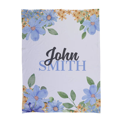 Blue Flowers Baby Swaddle