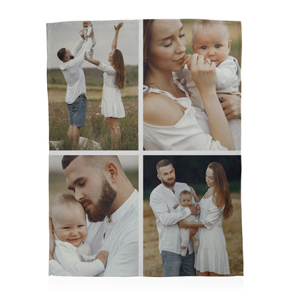 Family Photo Collage Blanket - 4 Photos