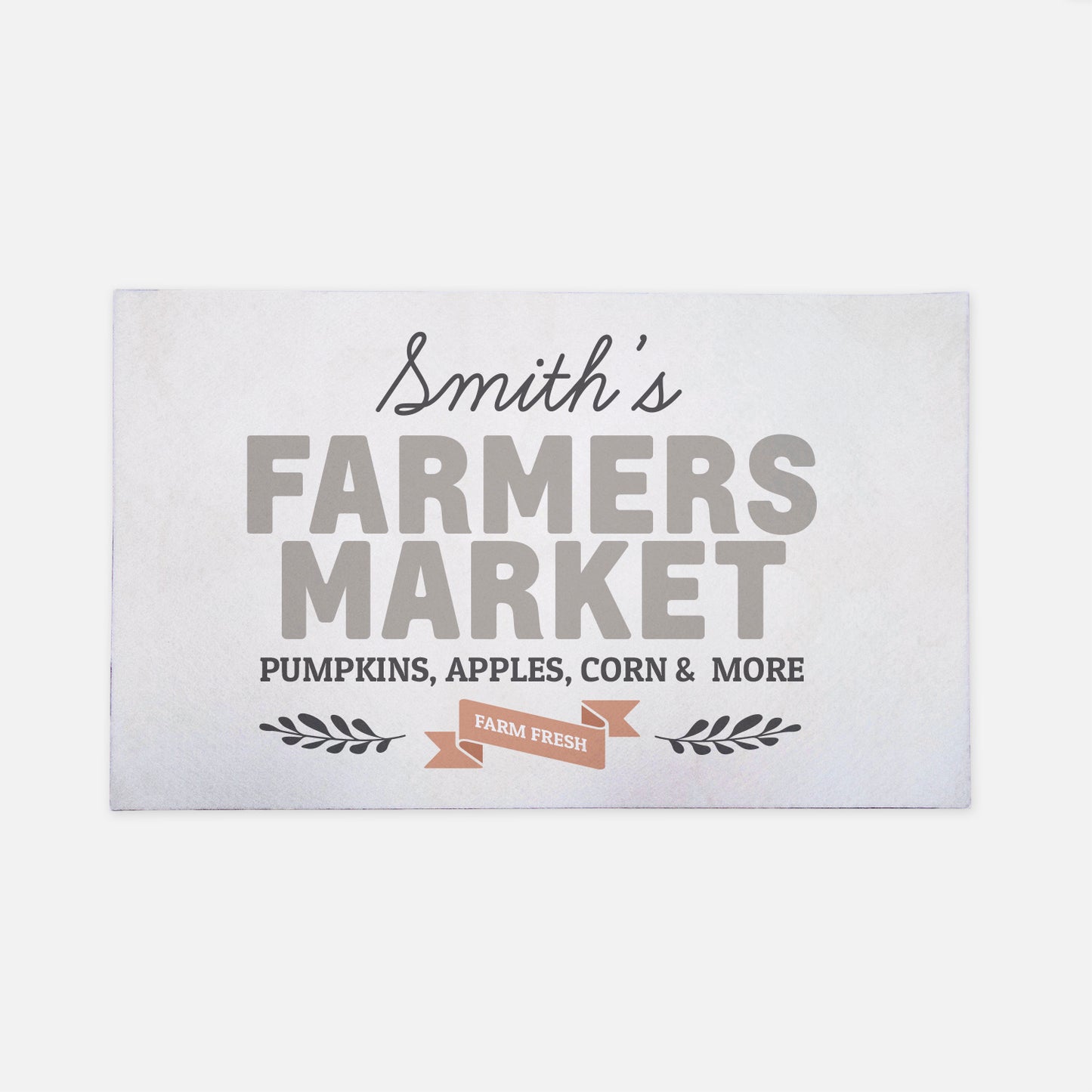 Personalized Text Farmer's Market Doormat